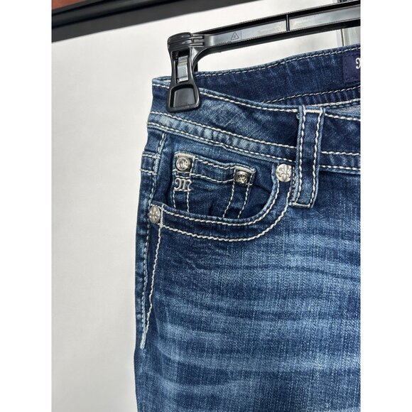 Miss Me Womens Low Rise Bootcut Jeans Embellished Bull Skull Pockets Size 26 - Picture 5 of 8